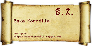Baka Kornélia névjegykártya
